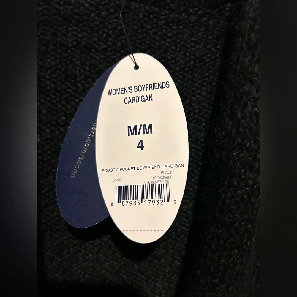 Scoop Womens Cardigan Open front Pockets sz M